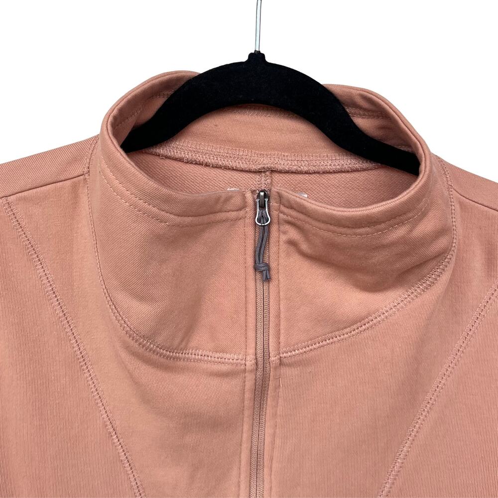 LIV Outdoor Quarter-Zip Pullover Camel Tan Long Sleeve Drawstring Hem Sweatshirt - Picture 3 of 8